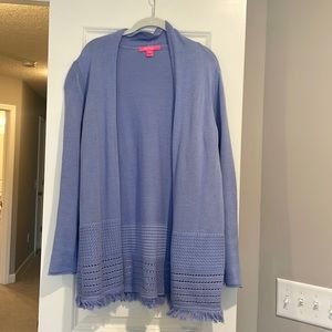 Sz XL Blue Lilly Pulitzer Fringe Cardigan